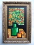 VASE, FLOWERS AND ORANGES